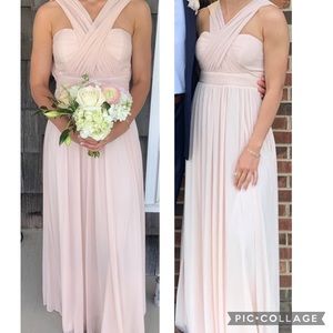 GRACE CONVERTIBLE DRESS IN CHIFFON PALE BLUSH Birdy Grey